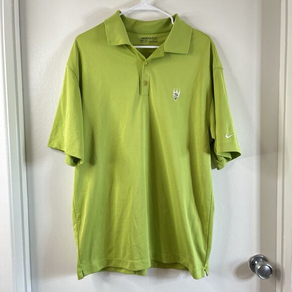 Nike Fit Dry Golf Used Short Sleeved Polo Shirt Size Men’s Medium Green - Picture 1 of 7